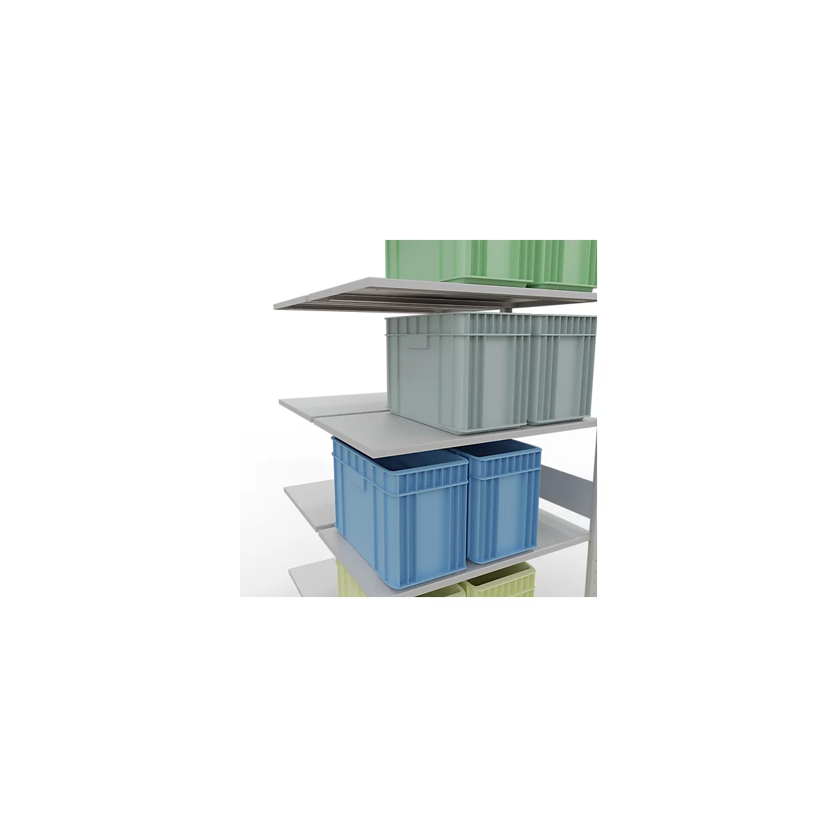 SCHULTE Lagertechnik - Rayonnage double emboîtable Modèle 150 - 3000x1000x2x600 mm 2x7 tablettes