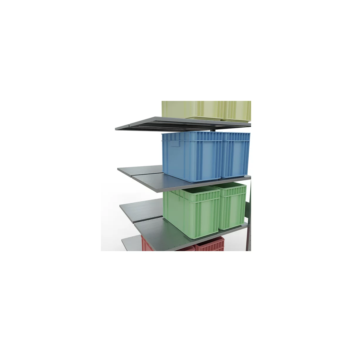 SCHULTE Lagertechnik - Rayonnage double emboîtable Modèle 150 - 3000x1000x2x600 mm galv. 2x7 tablettes