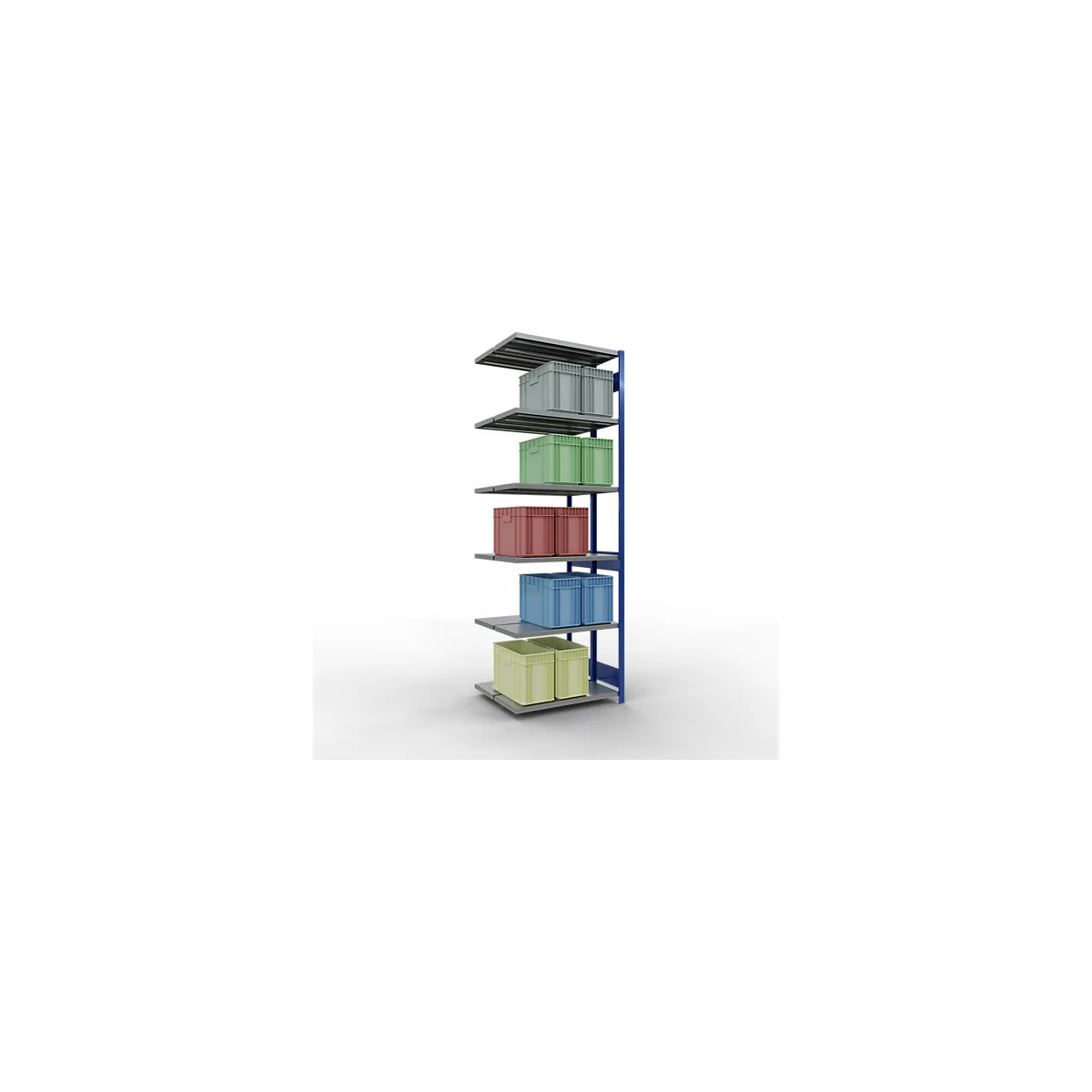 SCHULTE Lagertechnik Rayonnage double emboîtable, MULTIPlus250, 3000x1000x(2x400) mm, 14 tablettes, galvanisé