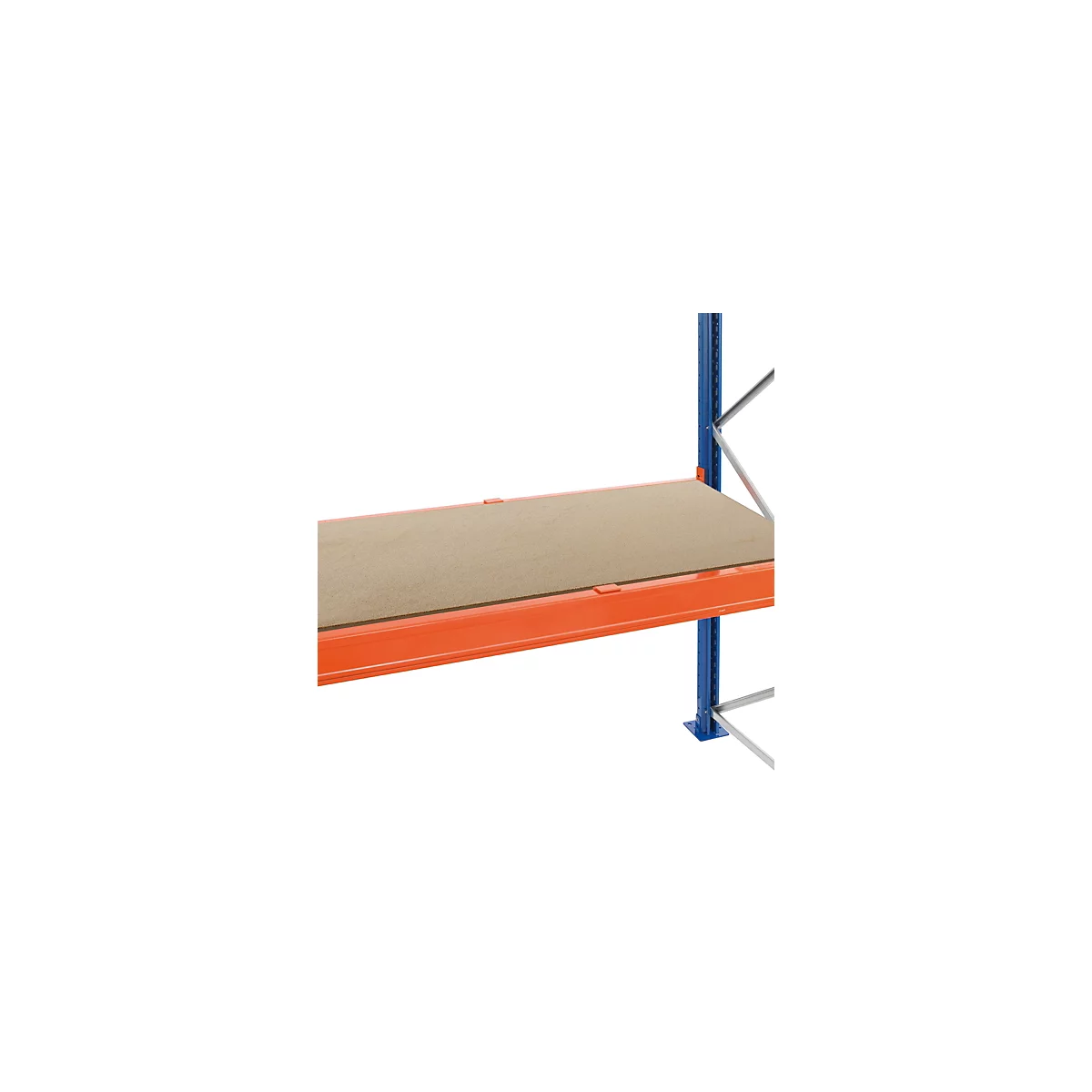 Schulte Lagertechnik spaanplaatniveau voor palletstellingen, dikte 38 mm, B 1350 x D 800 mm, voor staanderhoogte 50 mm, verzonken, incl. dieptesteunen