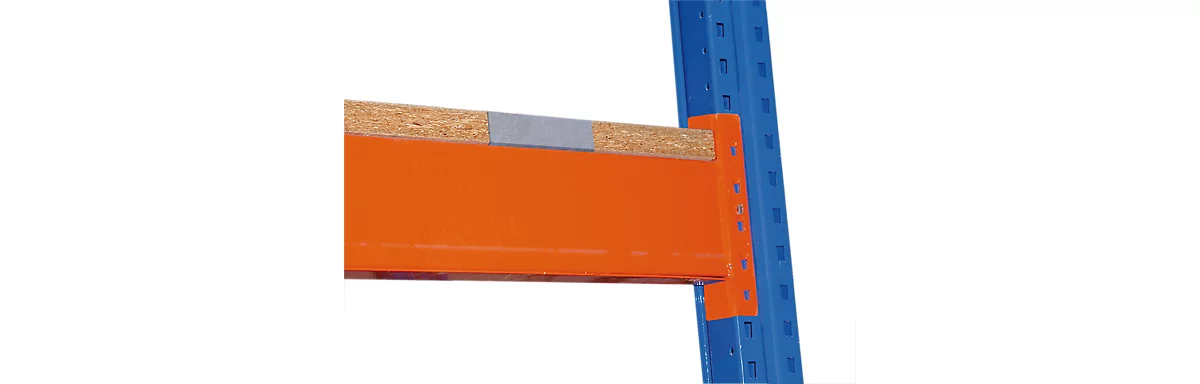 Schulte Lagertechnik Spanplatten-Ebene für Palettenregale, Stärke 38 mm, B 1350 x T 1100 mm, für Holmtiefe 50 mm, aufgelegt, inkl. Zentrierblechen