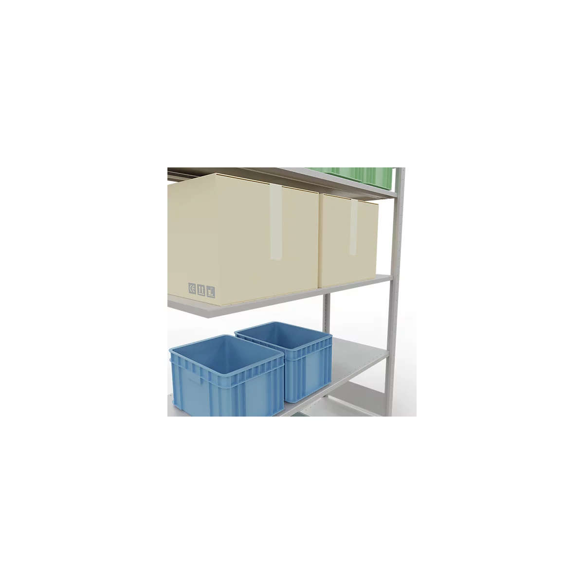 SCHULTE Lagertechnik - Stapelaanbouw met lengtebout - 2000x1300x500 mm, type 150 kg