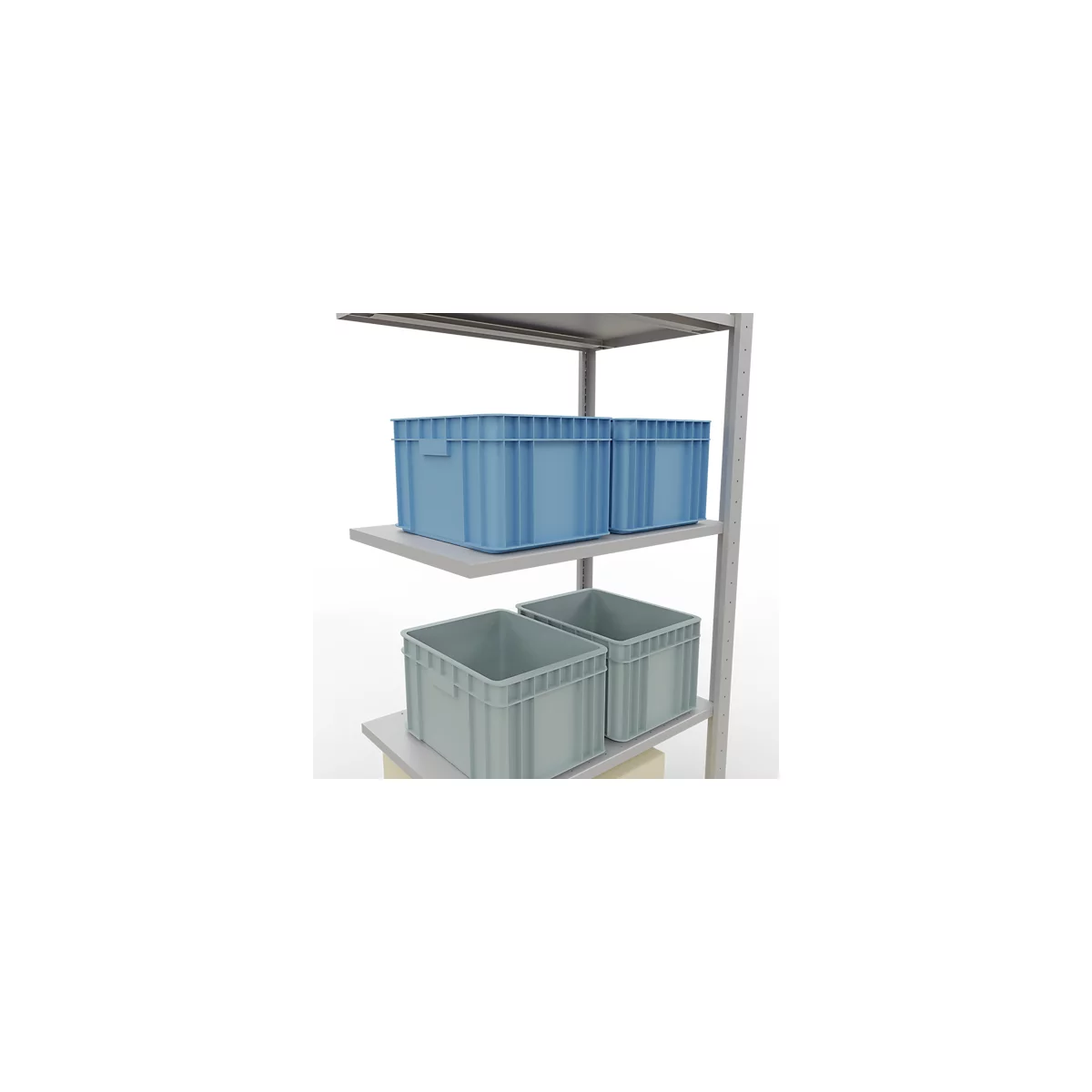 SCHULTE Lagertechnik - Stapelaanbouw met lengtebout - 2000x750x500 mm, type 150 kg