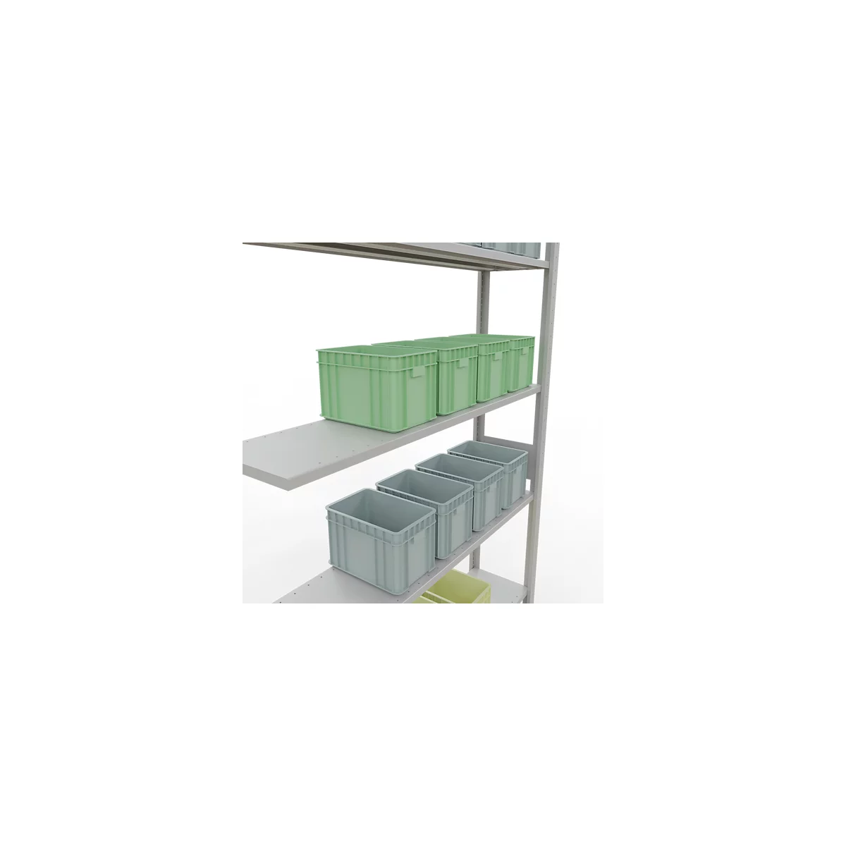 SCHULTE Lagertechnik - Stapelaanbouw met lengtebout - 3000x1300x300 mm, type 150 kg