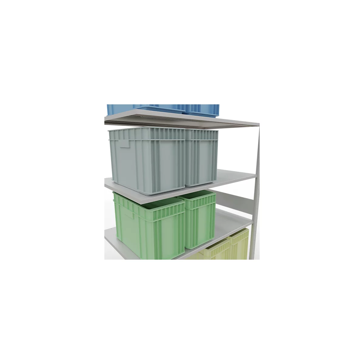 SCHULTE Lagertechnik - Stapelaanbouw met lengtebout - 3000x1300x800 mm, type 150 kg