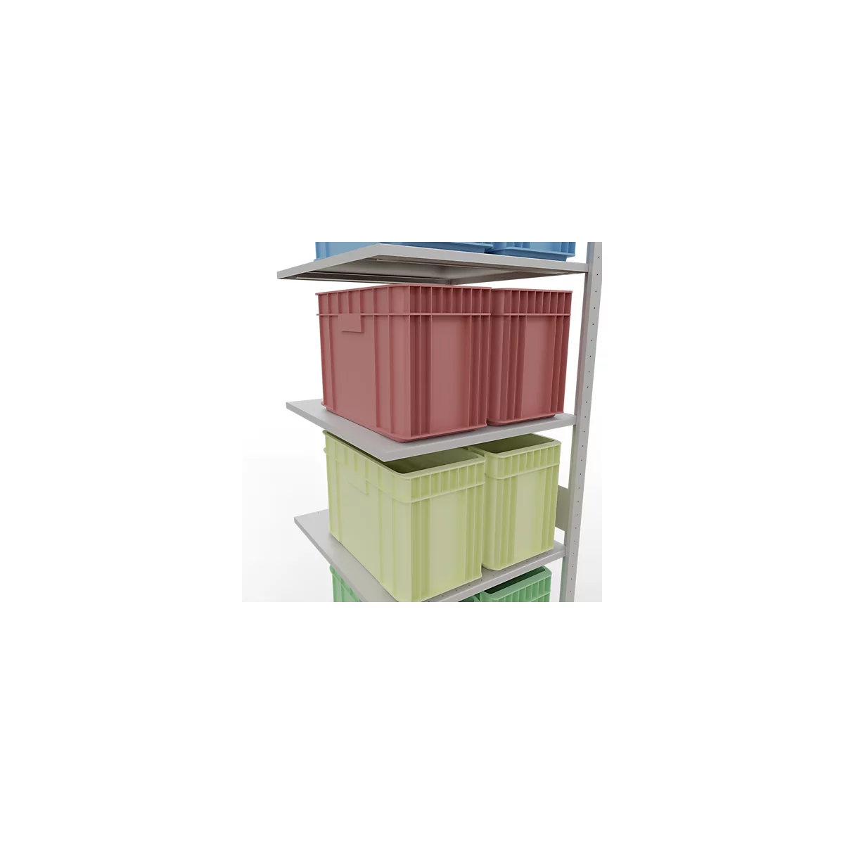 SCHULTE Lagertechnik - Stapelaanbouw met lengtebout - 3000x750x800 mm, type 150 kg