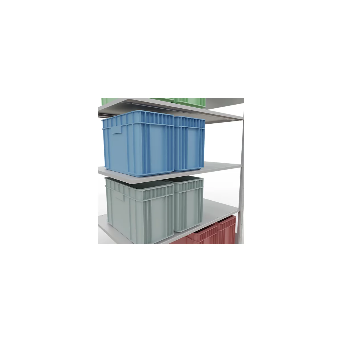 SCHULTE Lagertechnik - stapelbak met lengtebout - 2000x1300x800 mm, type 150 kg