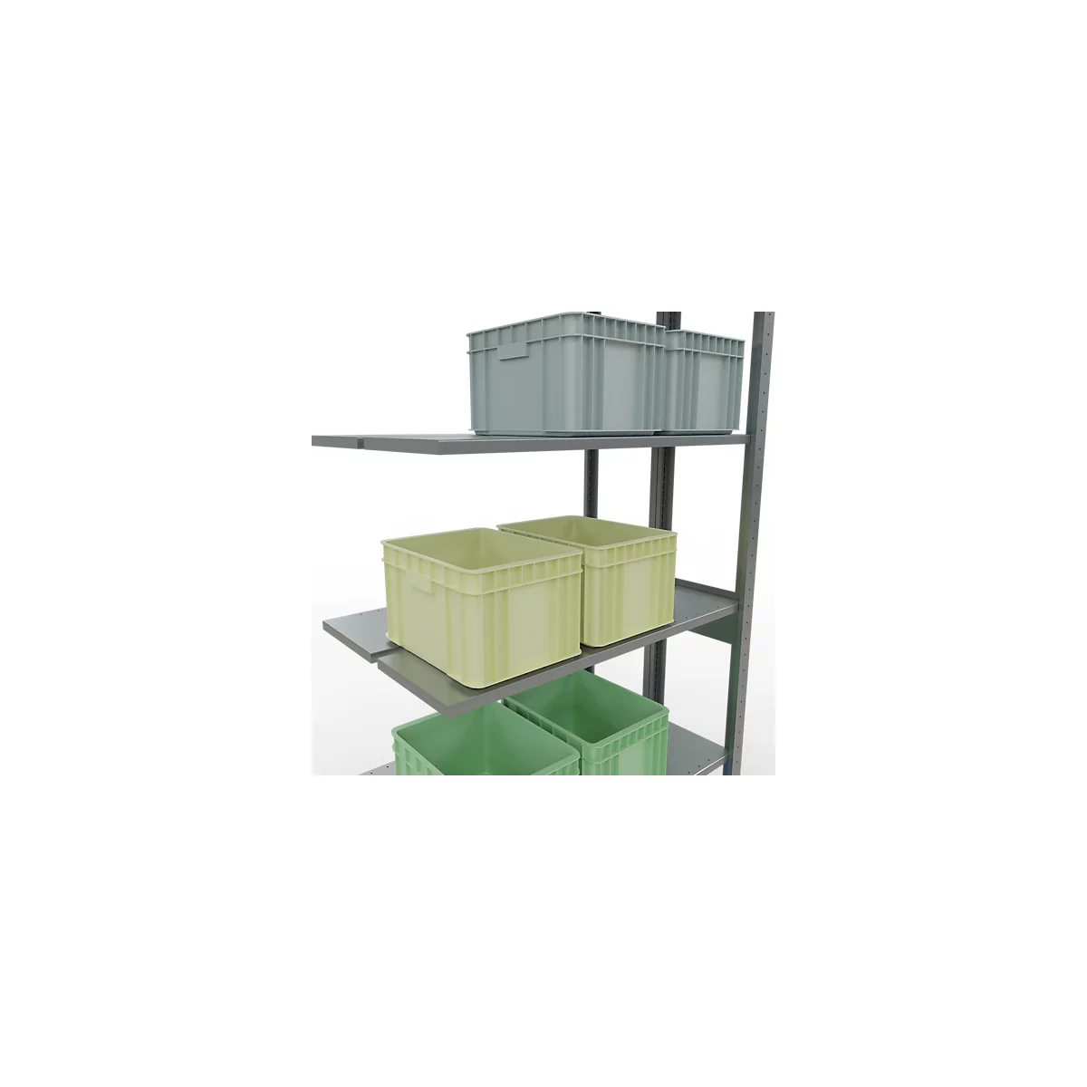 SCHULTE Lagertechnik - Steck.Doppelanbauregal Typ 150 - 2500x1000x2x300 mm verz.2x6 Böden