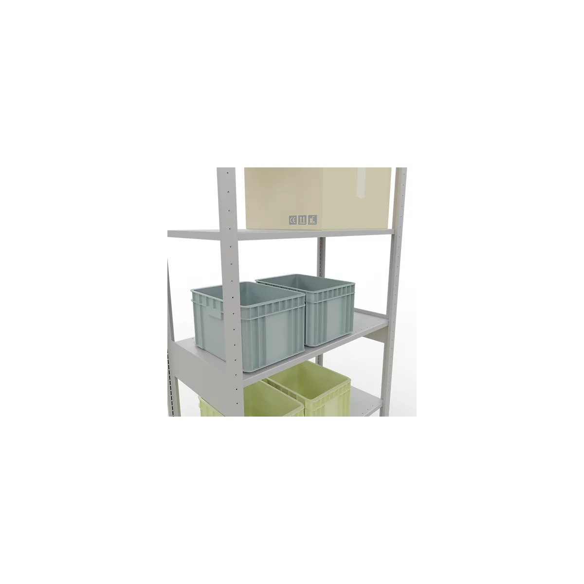 SCHULTE Lagertechnik - Steck.Grundr.mit Längenriegel - 2500 x 1000 x 500 mm, Typ 150 kg