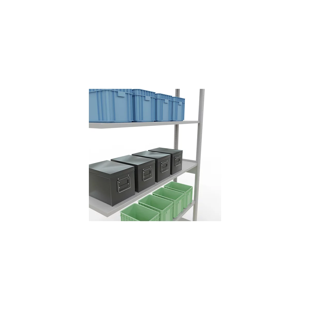 SCHULTE Lagertechnik - Stecks.Anbaur. mit Längenriegel - 2500x1300x300 mm, Typ 150 kg