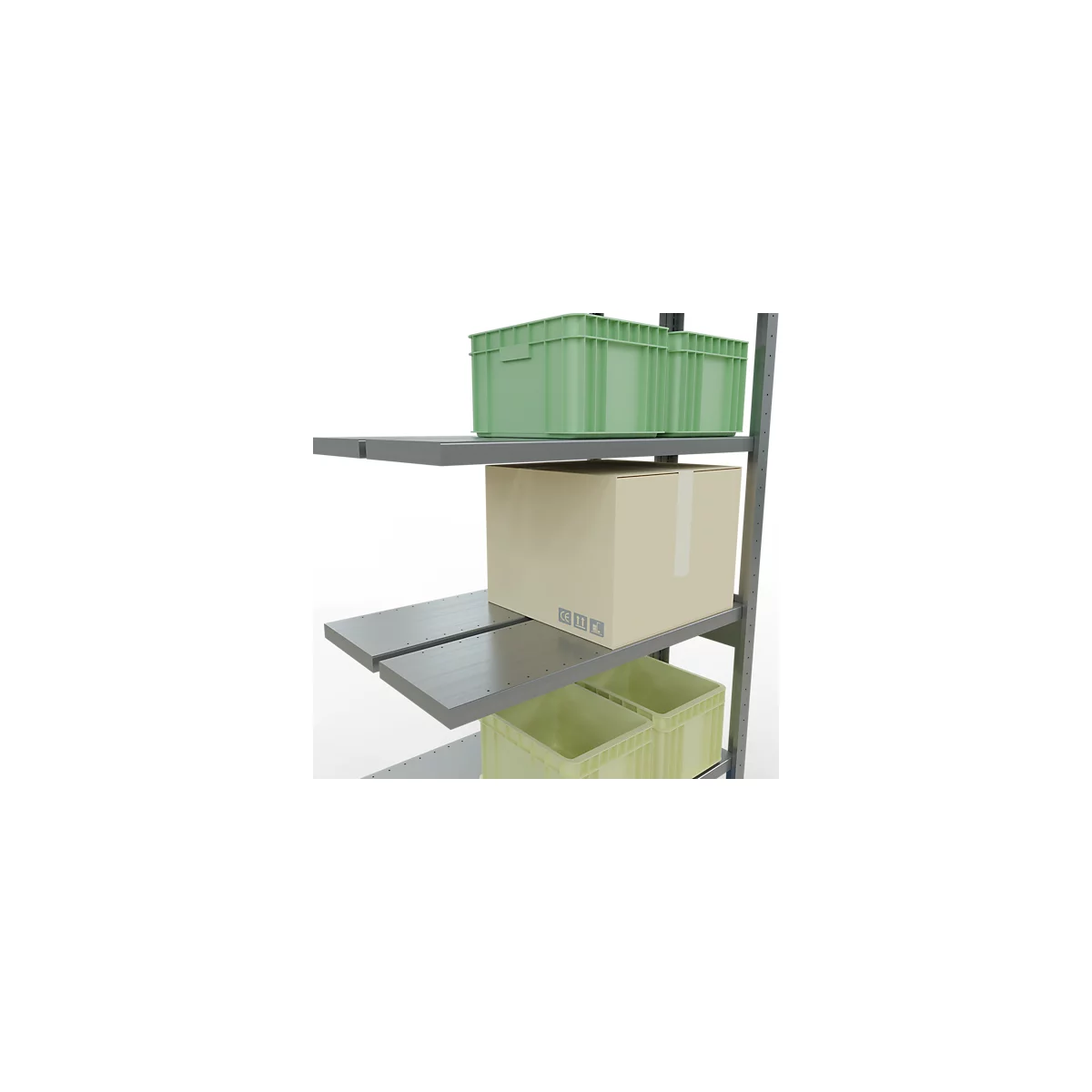 SCHULTE Lagertechnik - Stecks.Doppelanbaur. Typ 250 kg - 2500x1000x2x300 mm, 12 Böden