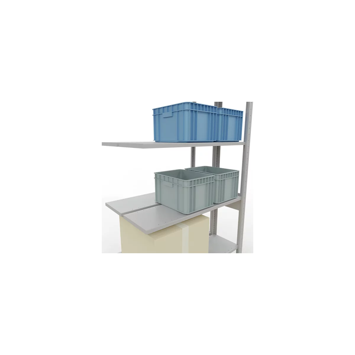 SCHULTE Lagertechnik - Stecks.Doppelanbauregal Typ 150 - 2500x1000x2x300 mm 2x6 Böden