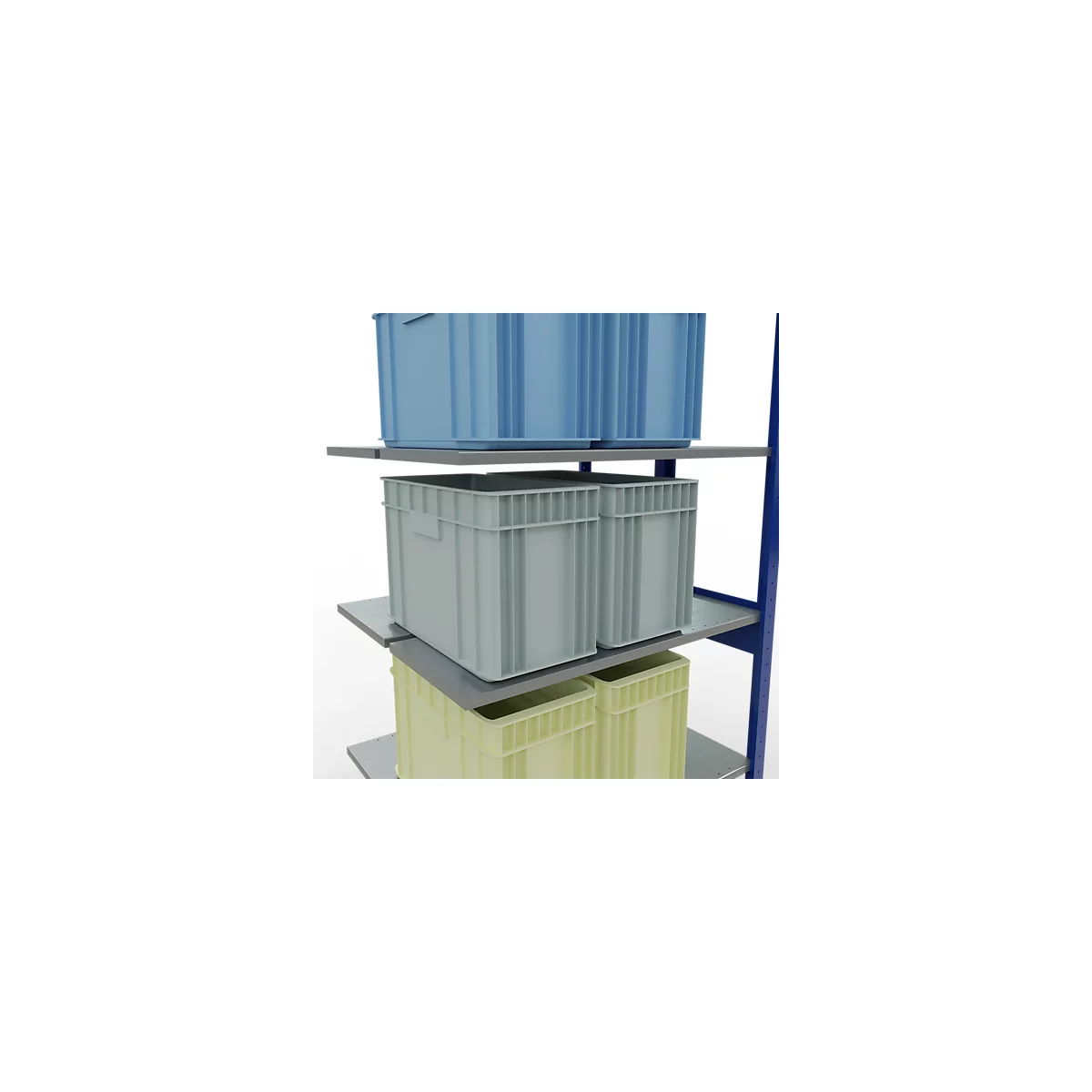 SCHULTE Lagertechnik - Stecks.Doppelanbauregal Typ 150 - 2500x1000x2x400 mm 2x6 Böden