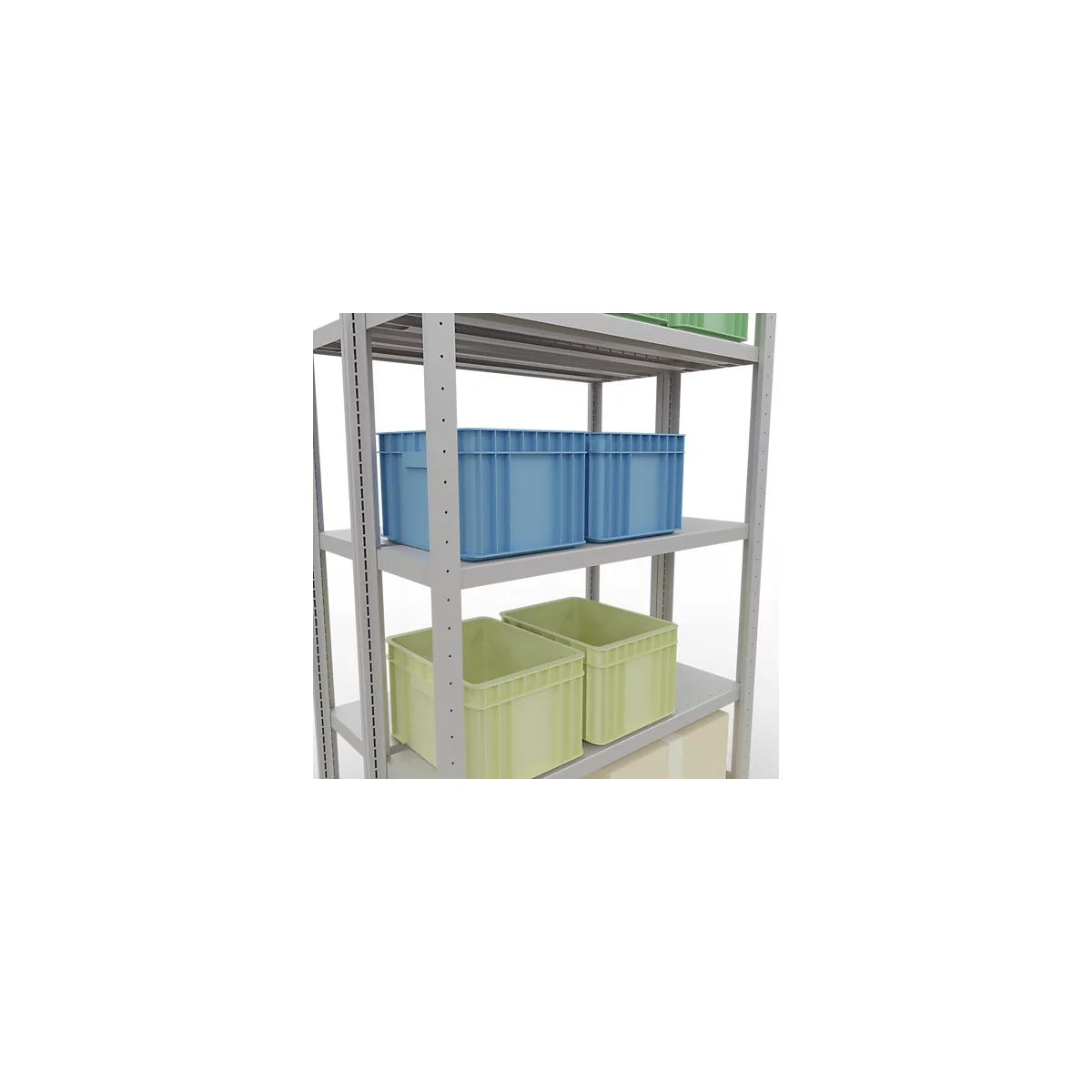 SCHULTE Lagertechnik - Stecks.Doppelgrundr. Typ 250 kg - 2000x1000x2x300 mm, 10 Böden