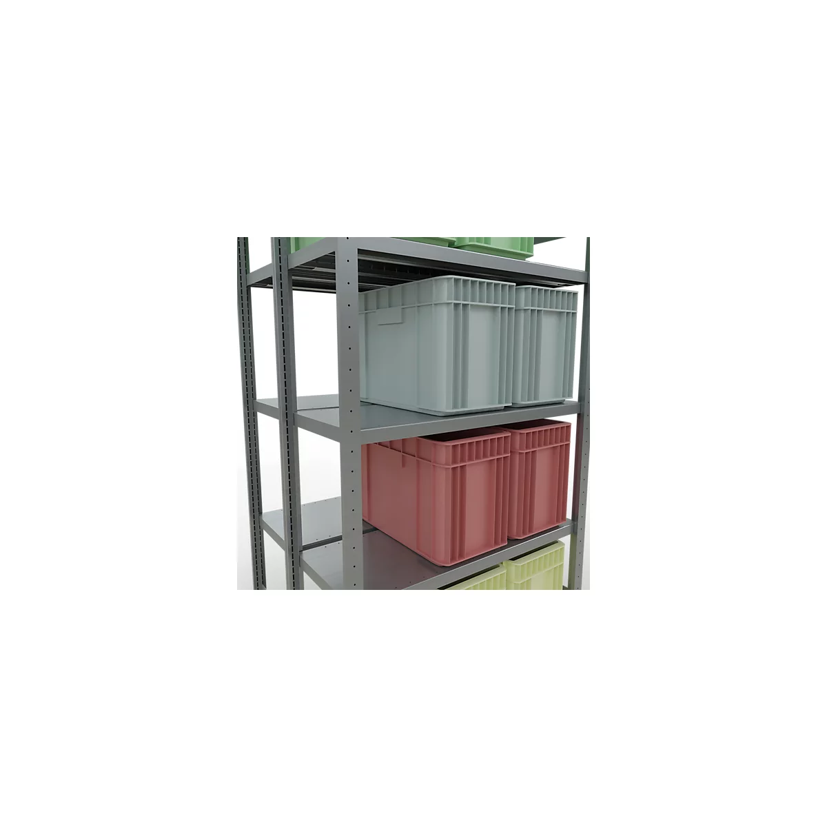 SCHULTE Lagertechnik - Stecks.Doppelgrundr. Typ 250 kg - 2000x1000x2x400 mm, 10 Böden