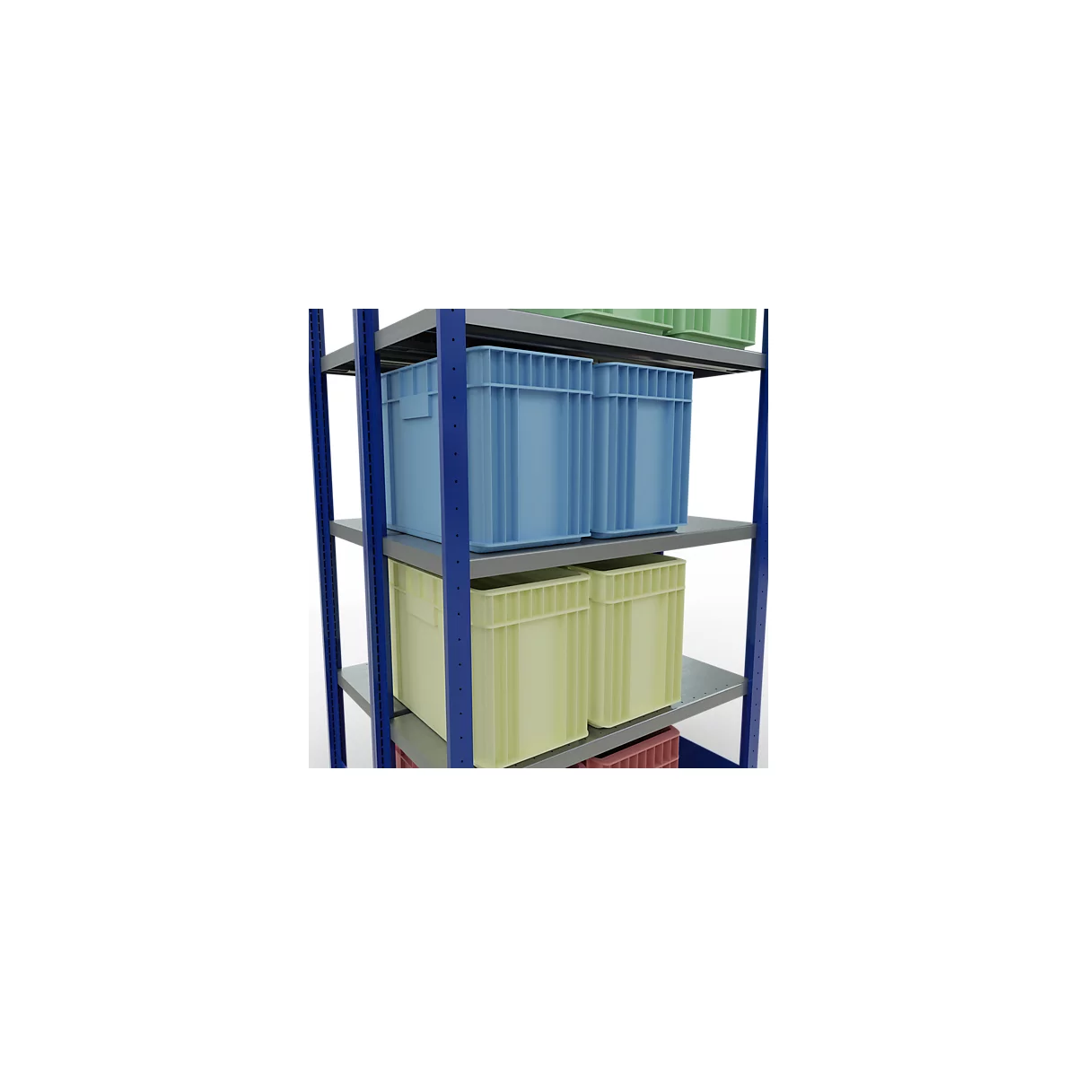 SCHULTE Lagertechnik - Stecks.Doppelgrundr. Typ 250 kg - 2000x1000x2x400 mm, 10 Böden