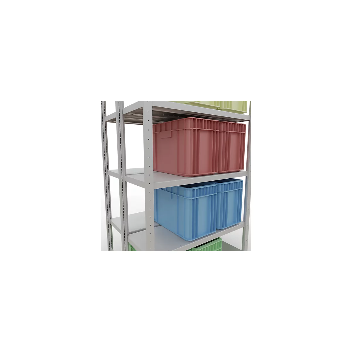 SCHULTE Lagertechnik - Stecks.Doppelgrundr. Typ 250 kg - 2000x1000x2x400 mm, 10 Böden