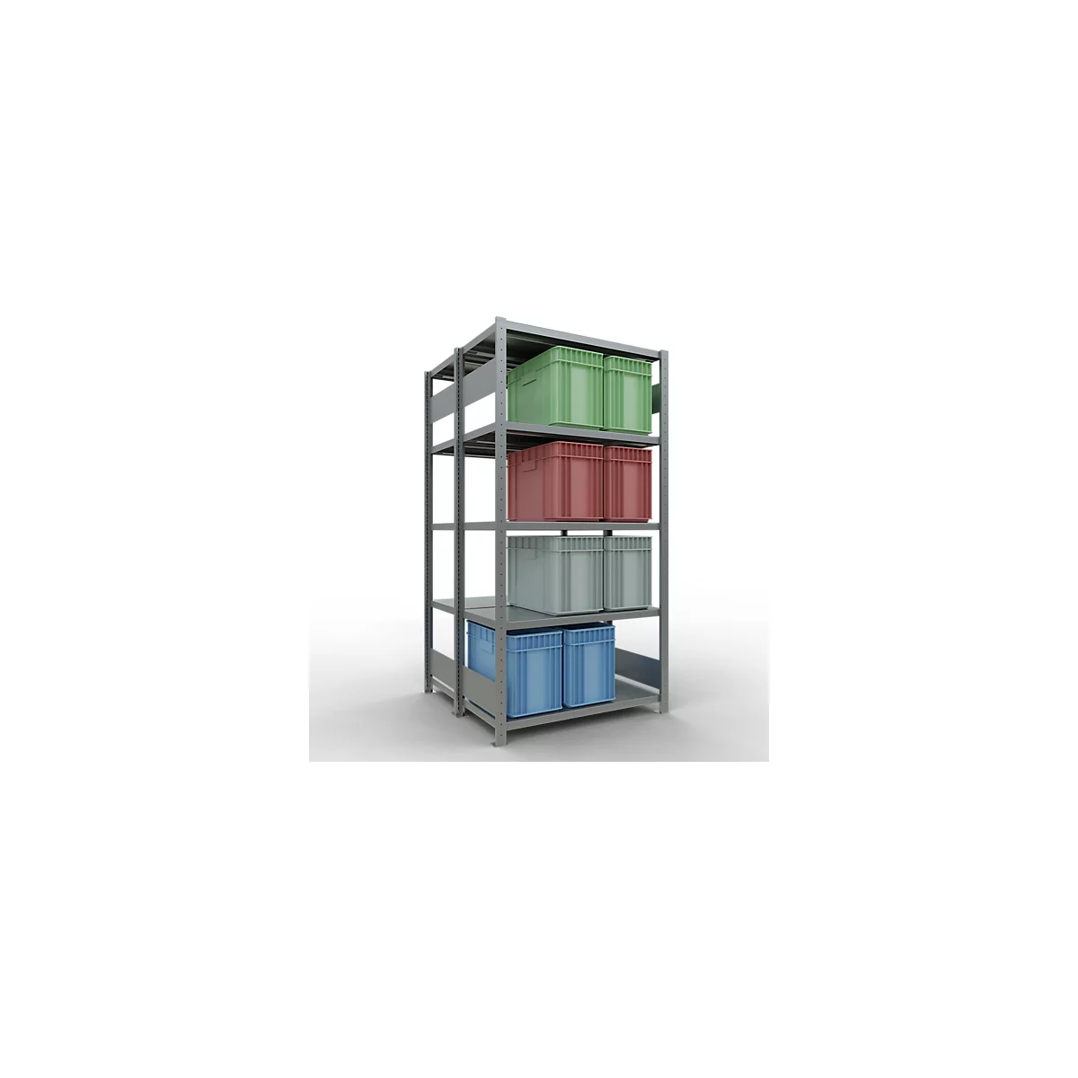 SCHULTE Lagertechnik - Stecks.Doppelgrundr. Typ 250 kg - 2000x1000x2x500 mm, 10 Böden