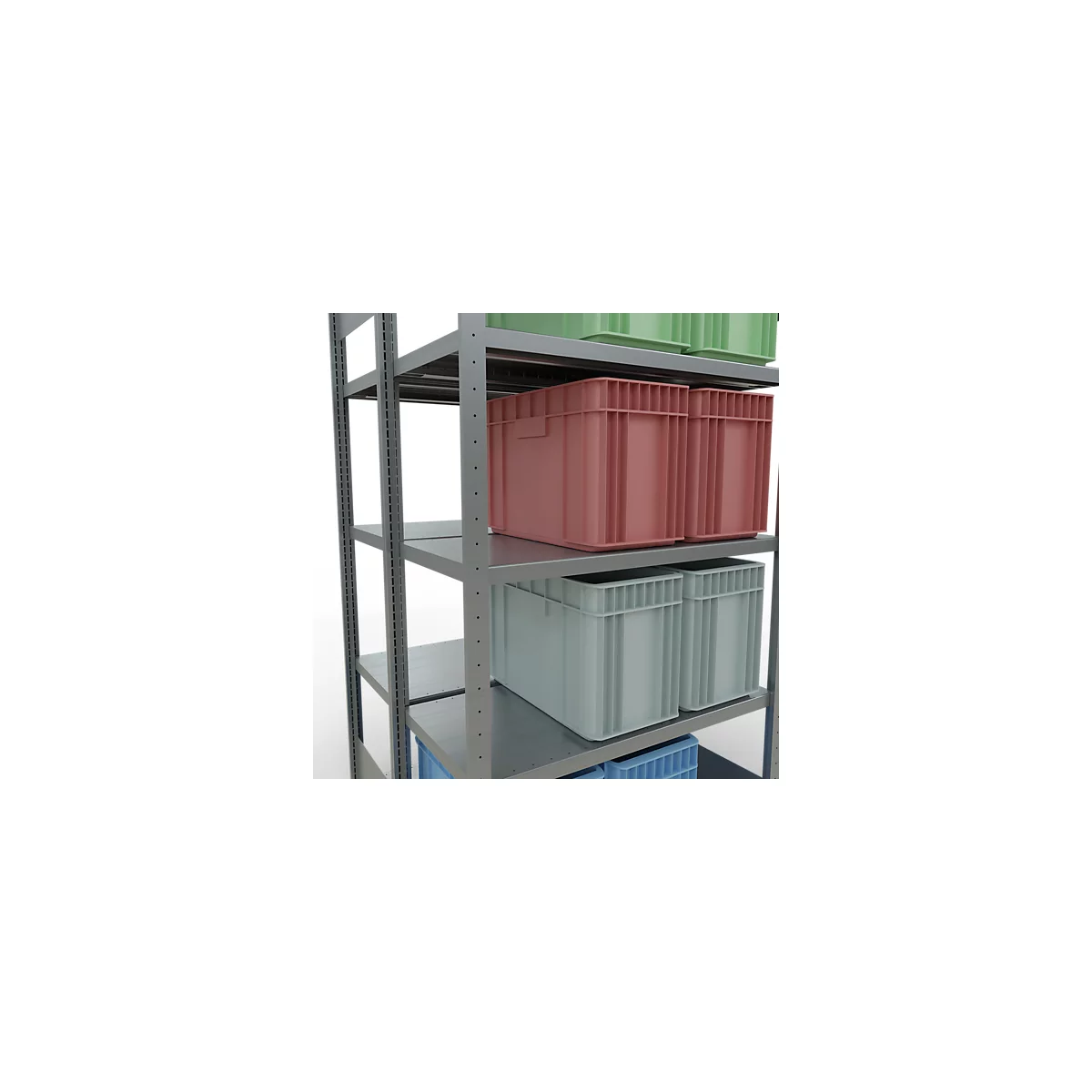 SCHULTE Lagertechnik - Stecks.Doppelgrundr. Typ 250 kg - 2000x1000x2x500 mm, 10 Böden