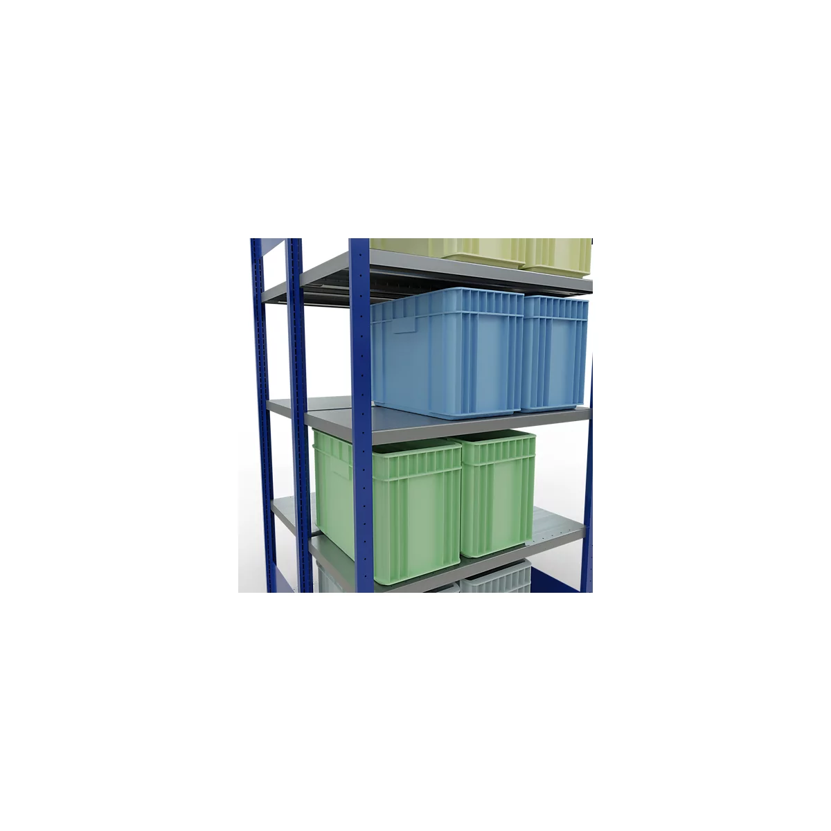 SCHULTE Lagertechnik - Stecks.Doppelgrundr. Typ 250 kg - 2000x1000x2x500 mm, 10 Böden