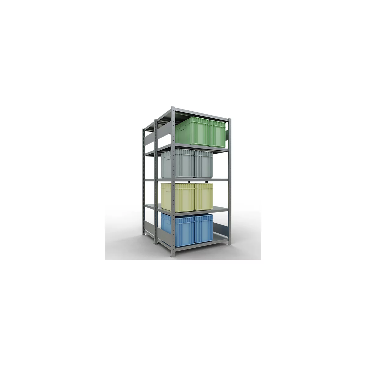 SCHULTE Lagertechnik - Stecks.Doppelgrundr. Typ 250 kg - 2000x1000x2x600 mm, 10 Böden