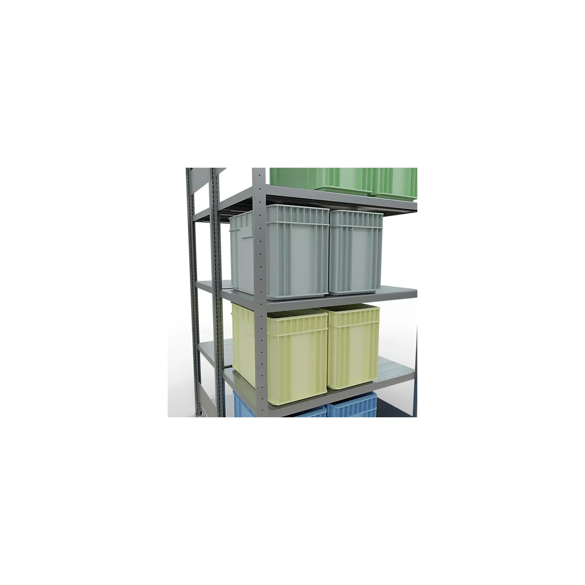 SCHULTE Lagertechnik - Stecks.Doppelgrundr. Typ 250 kg - 2000x1000x2x600 mm, 10 Böden