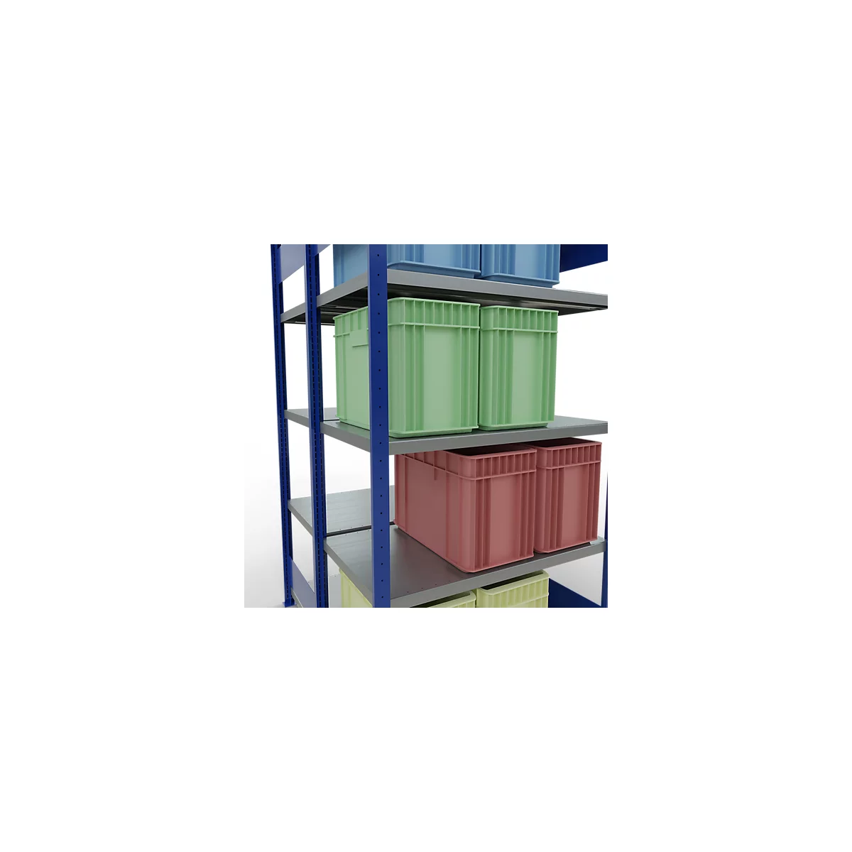 SCHULTE Lagertechnik - Stecks.Doppelgrundr. Typ 250 kg - 2000x1000x2x600 mm, 10 Böden