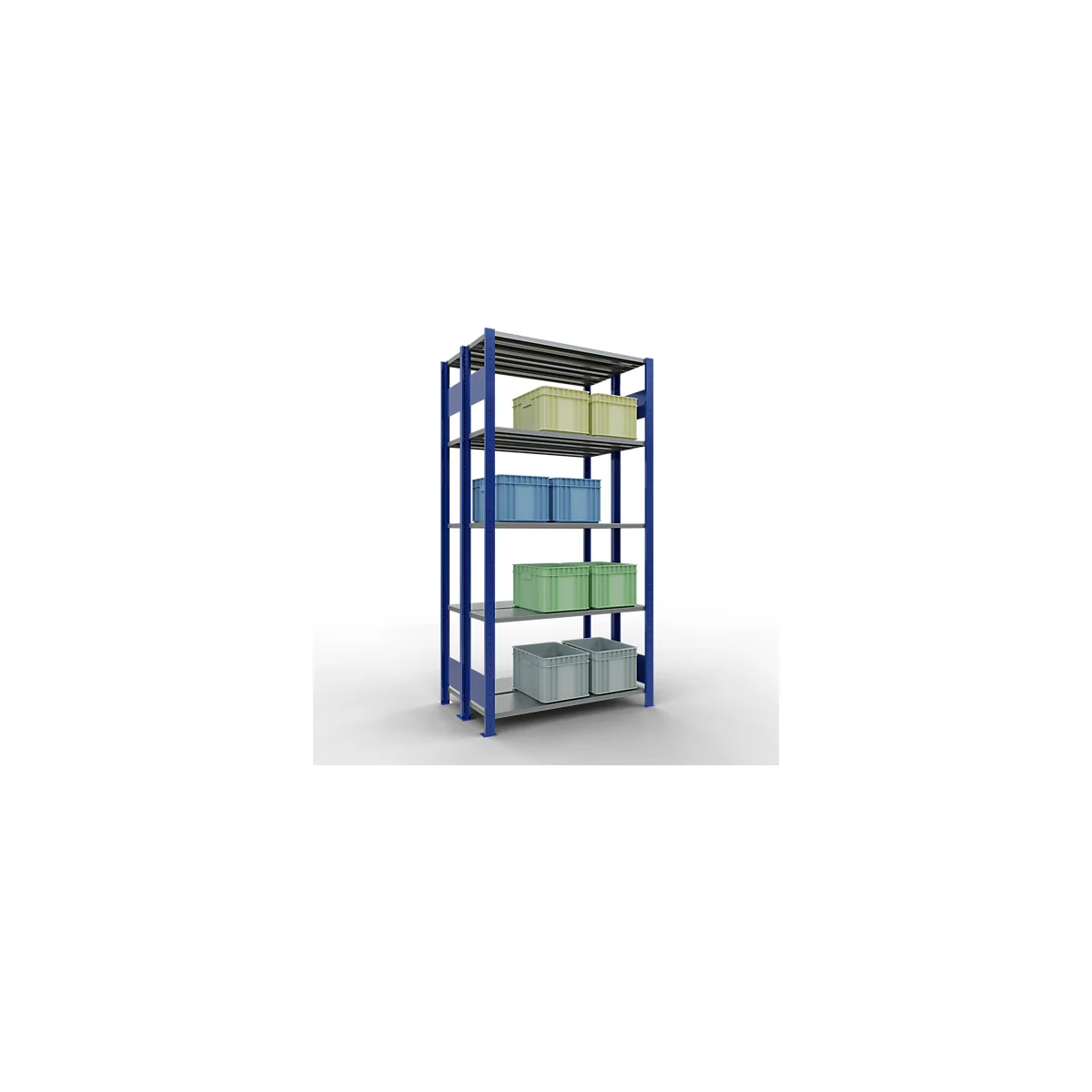 SCHULTE Lagertechnik - Stecks.Doppelgrundregal Typ 150 - 2000x1000x2x300 mm 2x5 Böden