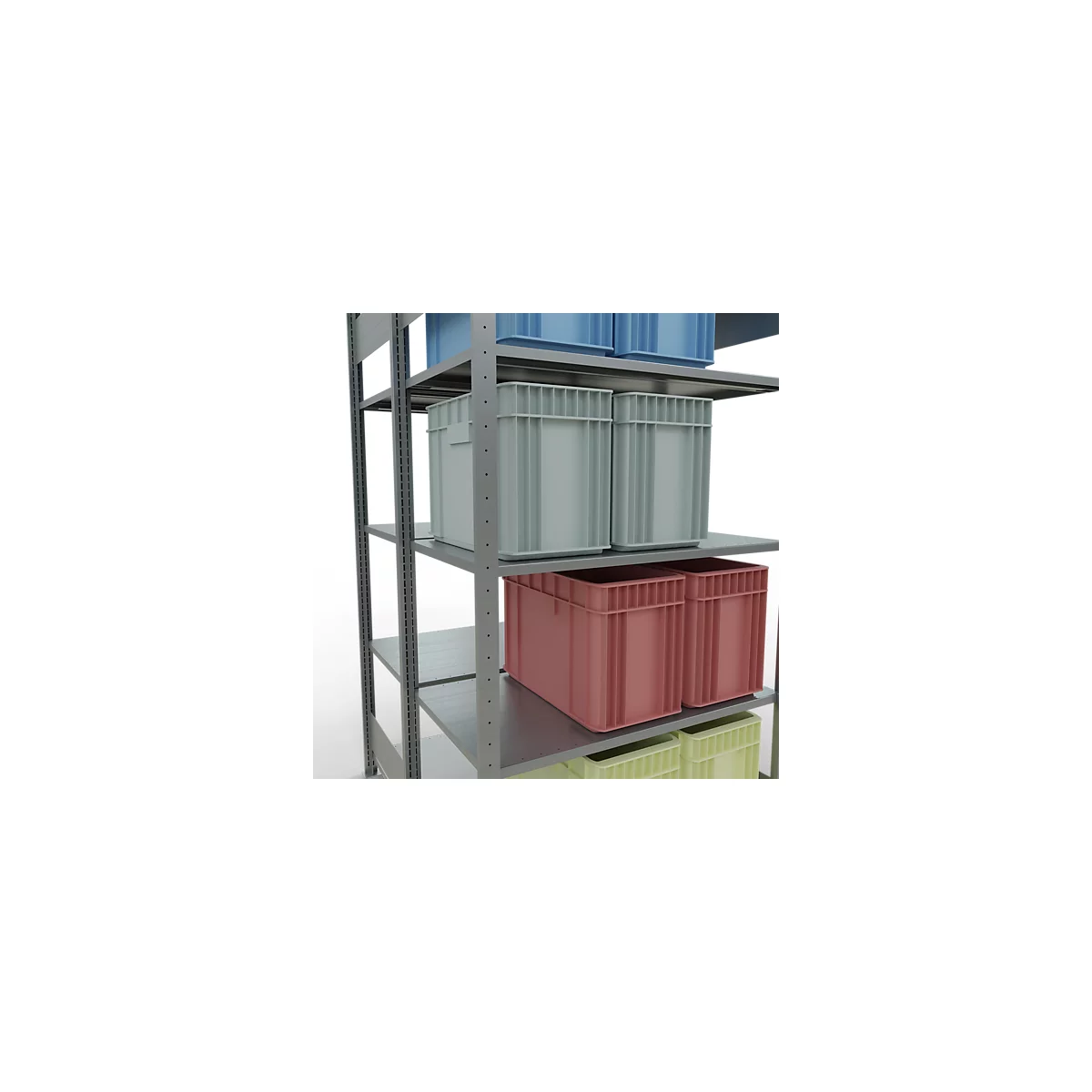 SCHULTE Lagertechnik - Stecks.Doppelgrundregal Typ 150 - 2000x1000x2x600 mm verz.2x5 Böden