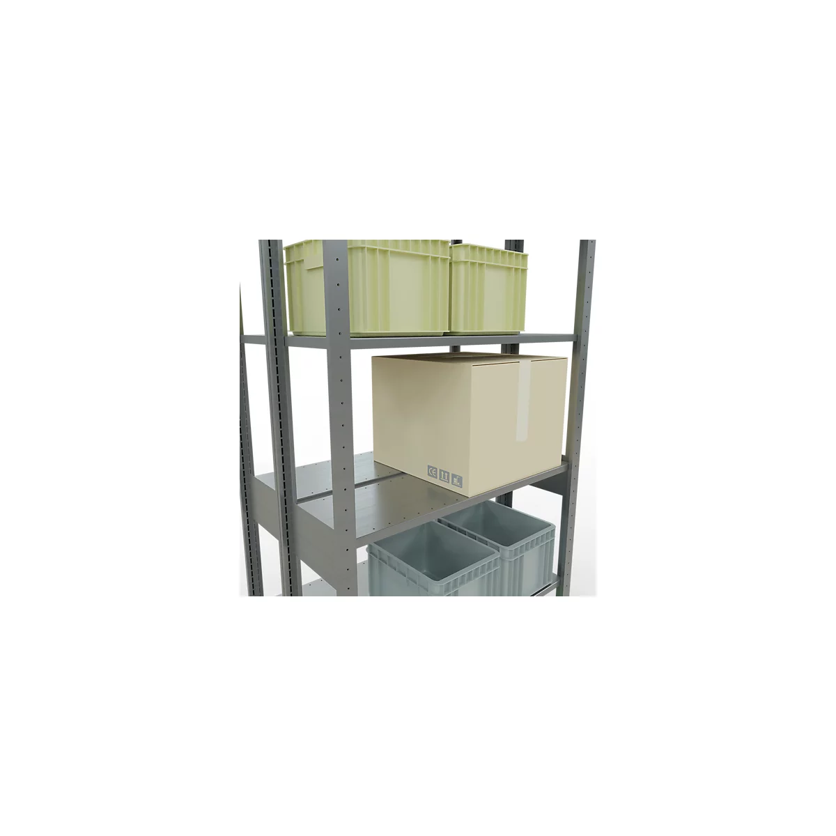 SCHULTE Lagertechnik - Stecks.Doppelgrundregal Typ 150 - 2500x1000x2x300 mm verz.2x6 Böden