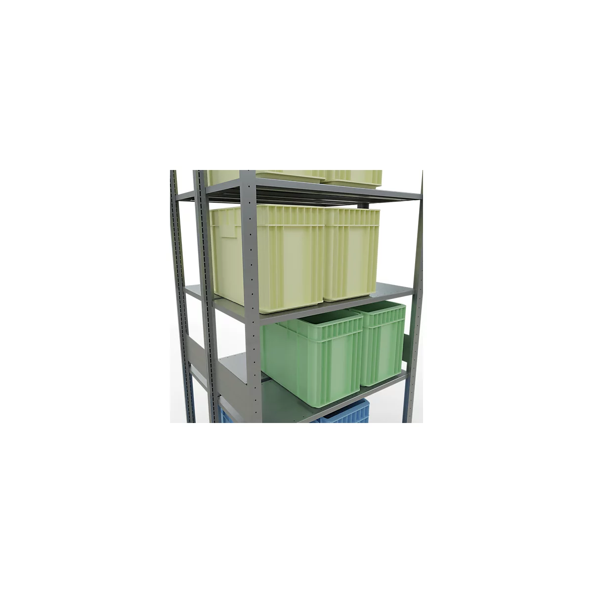 SCHULTE Lagertechnik - Stecks.Doppelgrundregal Typ 150 - 3000x1000x2x400 mm verz.2x7 Böden