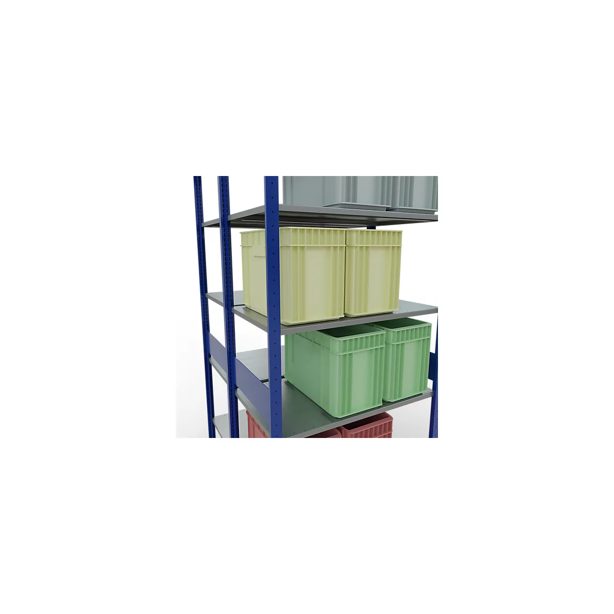 SCHULTE Lagertechnik - Stecks.Doppelgrundregal Typ 150 - 3000x1000x2x600 mm 2x7 Böden