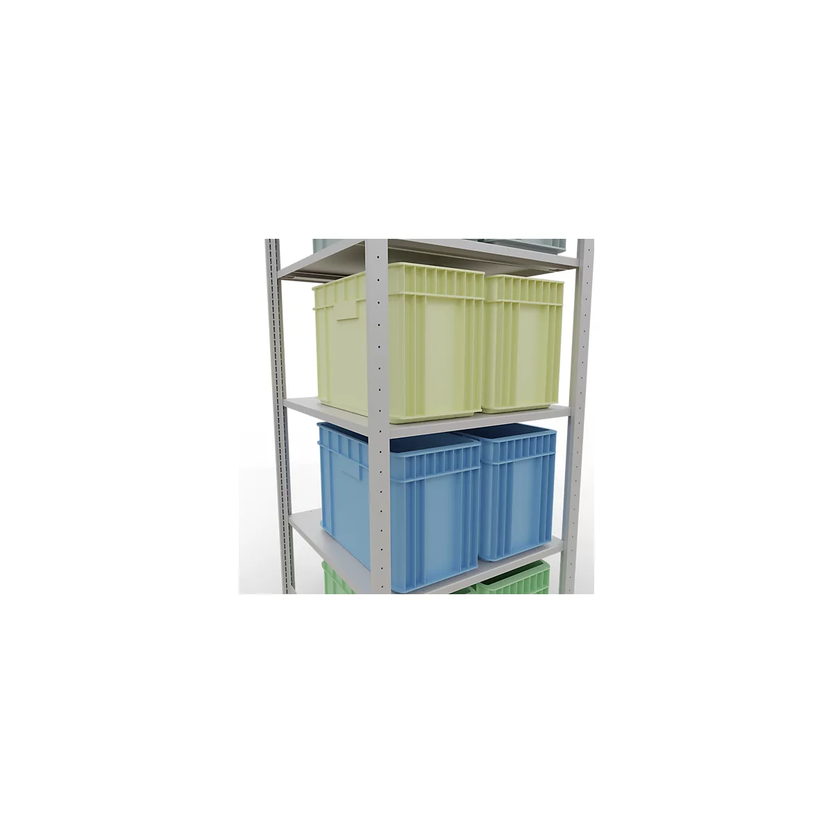 SCHULTE Lagertechnik - Stecks.Grundr. mit Längenriege - 2000x750x800 mm, Typ 150 kg