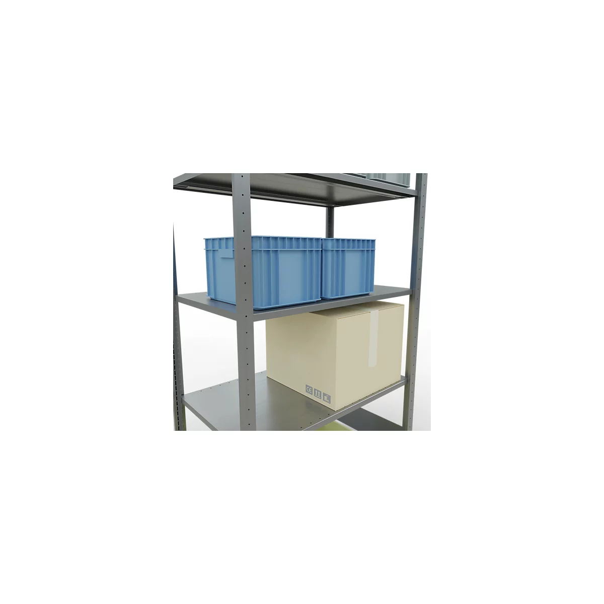 SCHULTE Lagertechnik - Stecks.Grundr.mit Längenriegel - 2000x1000x600 mm, Typ 150 kg
