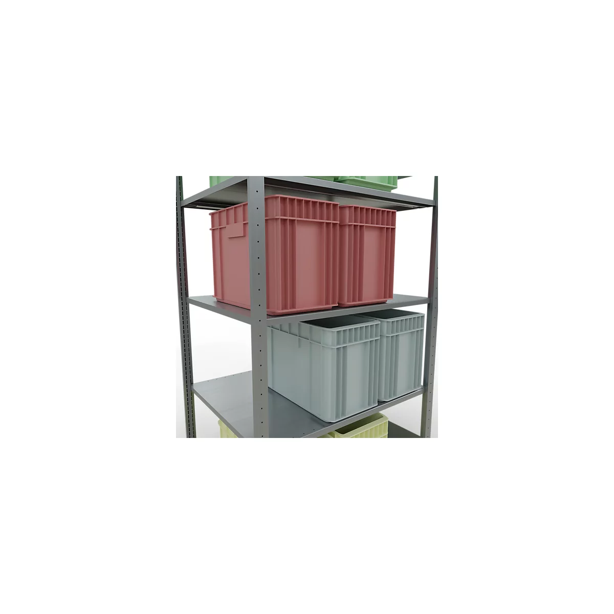 SCHULTE Lagertechnik - Stecks.Grundr.mit Längenriegel - 2000x1000x800 mm, Typ 150 kg
