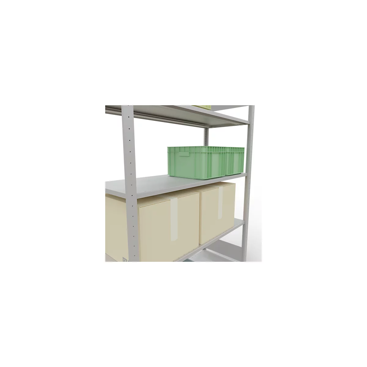 SCHULTE Lagertechnik - Stecks.Grundr. mit Längenriegel - 2000x1300x500 mm, Typ 150 kg