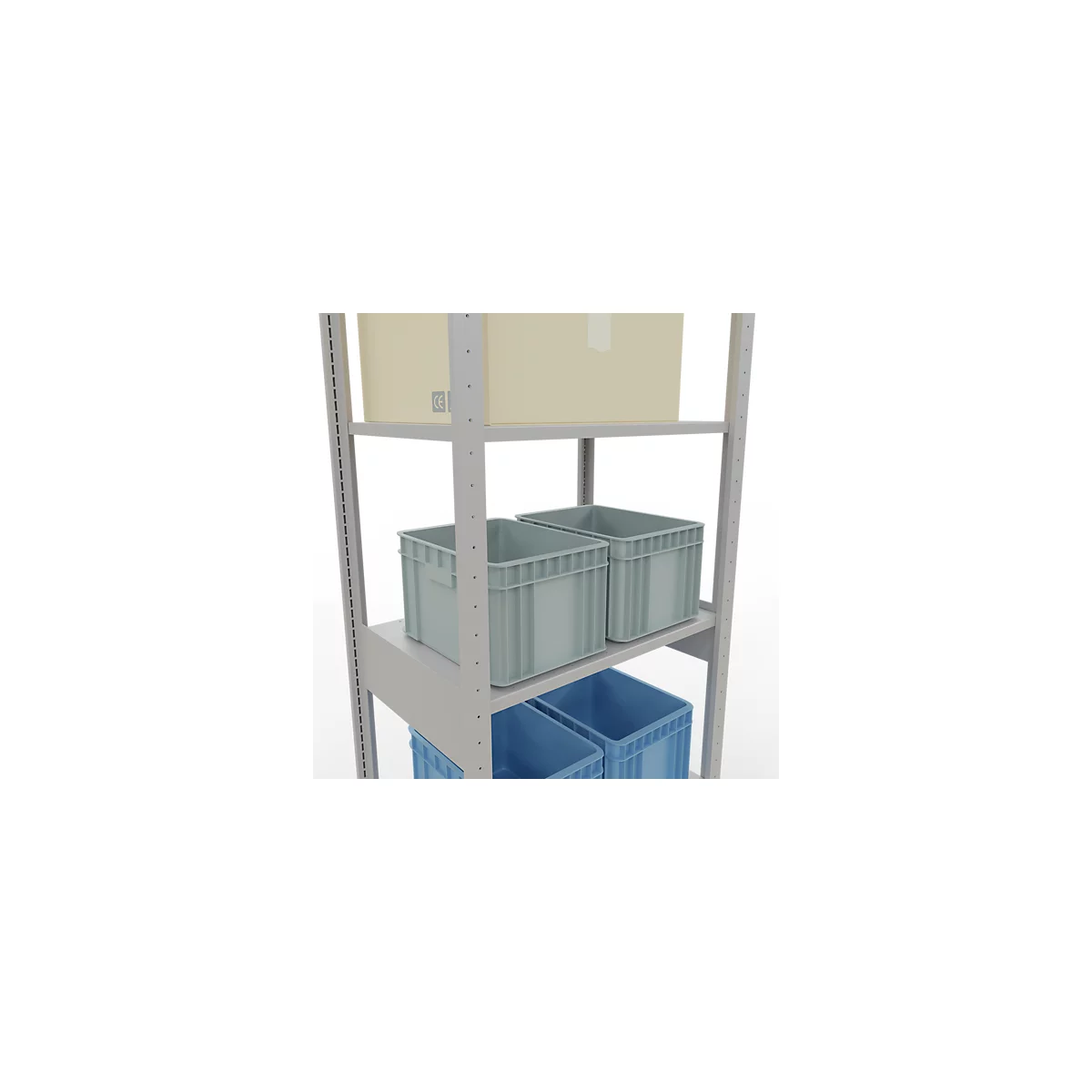 SCHULTE Lagertechnik - Stecks.Grundr. mit Längenriegel - 2500x 750x500 mmm, Typ 150 kg