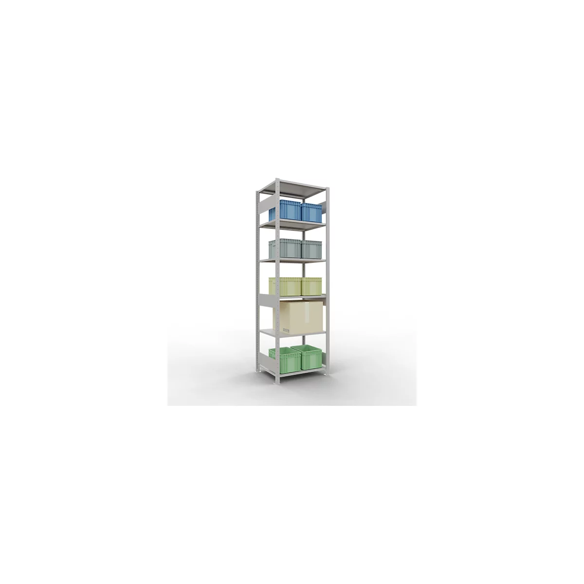 SCHULTE Lagertechnik - Stecks.Grundr. mit Längenriegel - 2500x 750x600 mm, Typ 150 kg