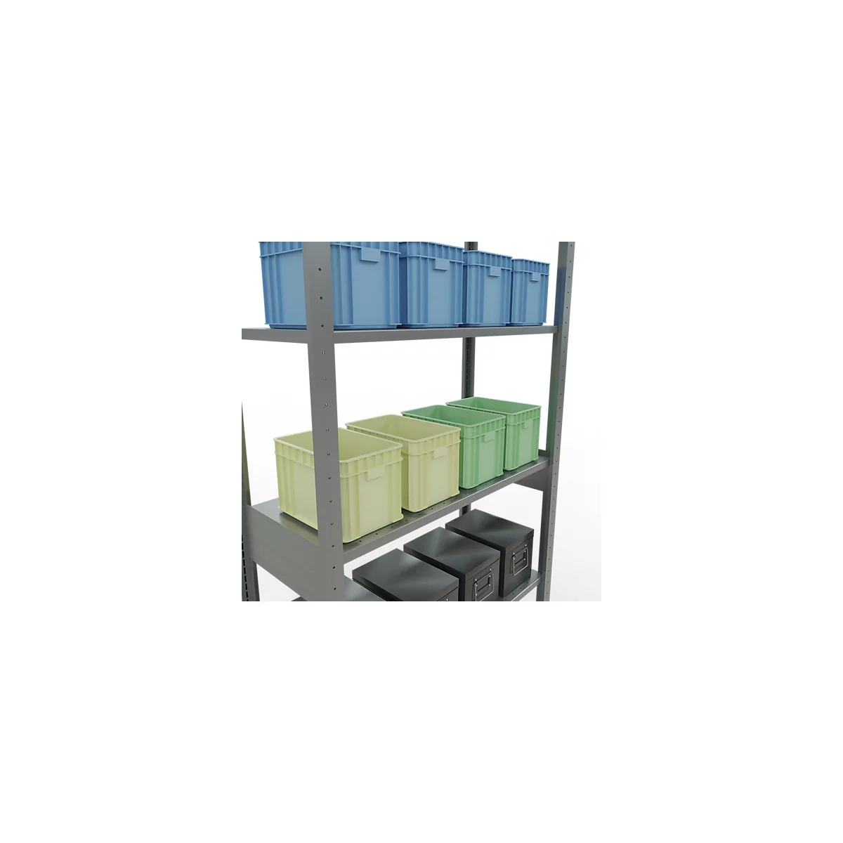 SCHULTE Lagertechnik - Stecks.Grundr.mit Längenriegel - 2500x1000x400 mm, Typ 150 kg