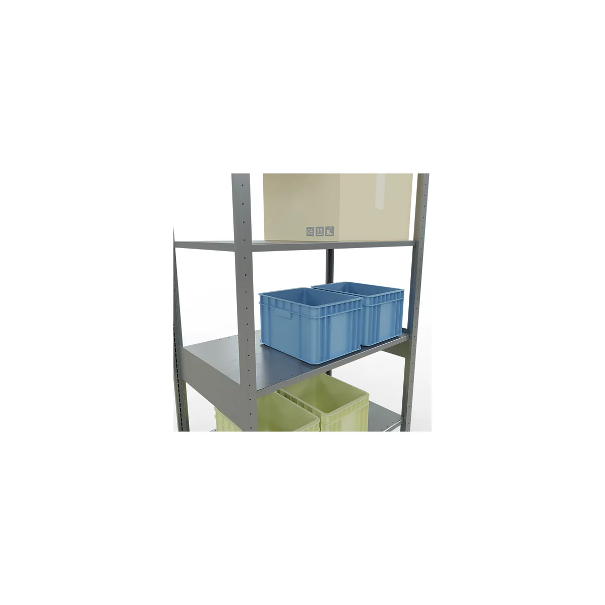 SCHULTE Lagertechnik - Stecks.Grundr.mit Längenriegel - 2500x1000x600 mm, Typ 150 kg