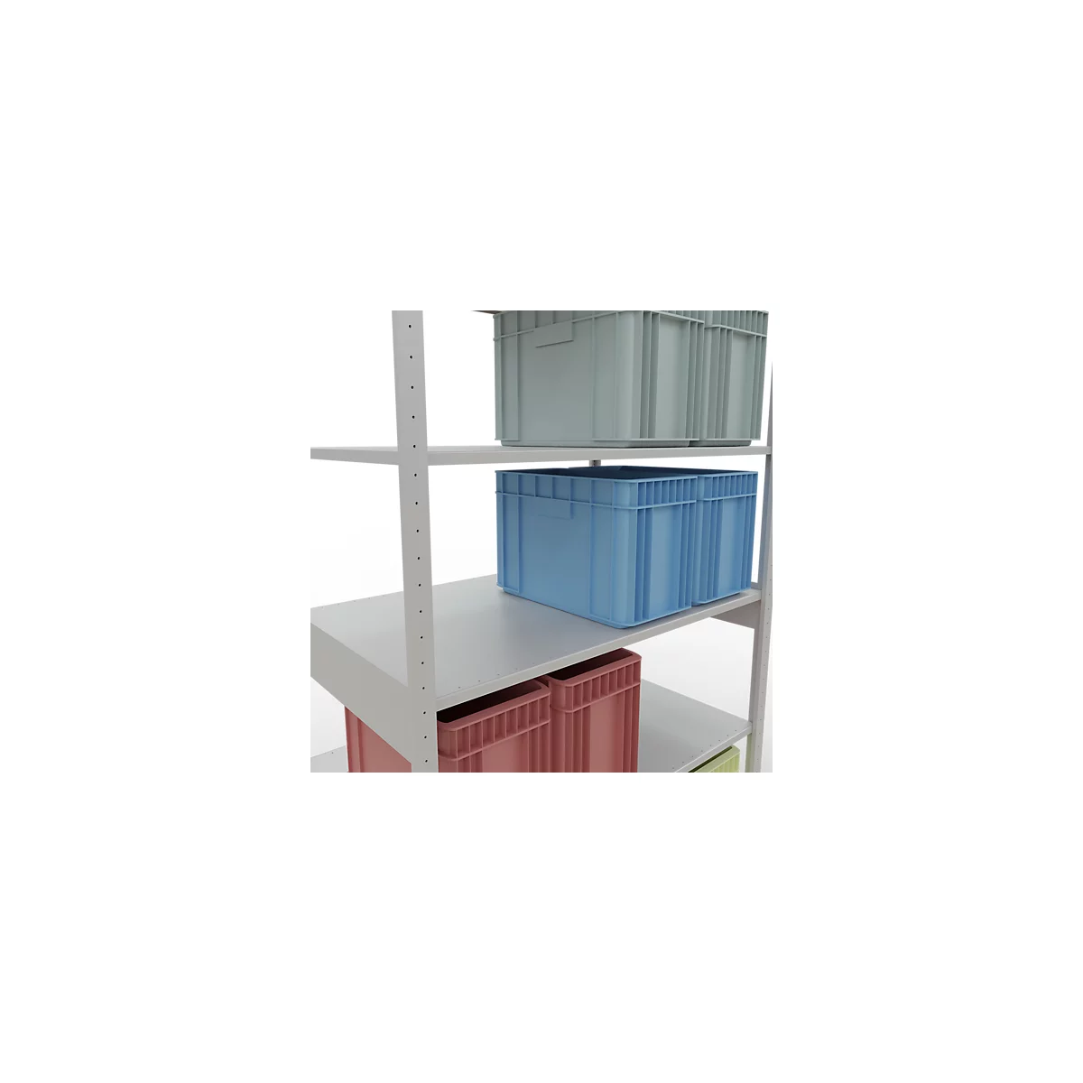 SCHULTE Lagertechnik - Stecks.Grundr. mit Längenriegel - 2500x1300x800 mm, Typ 150 kg