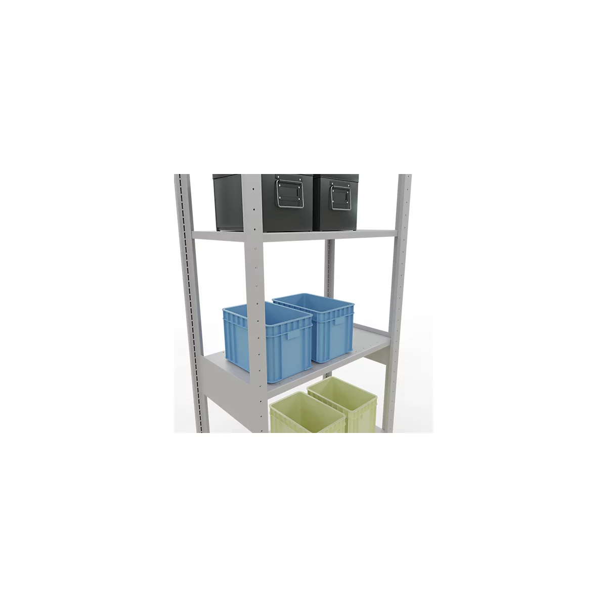 SCHULTE Lagertechnik - Stecks.Grundr. mit Längenriegel - 2500x750x400 mm, Typ 150 kg