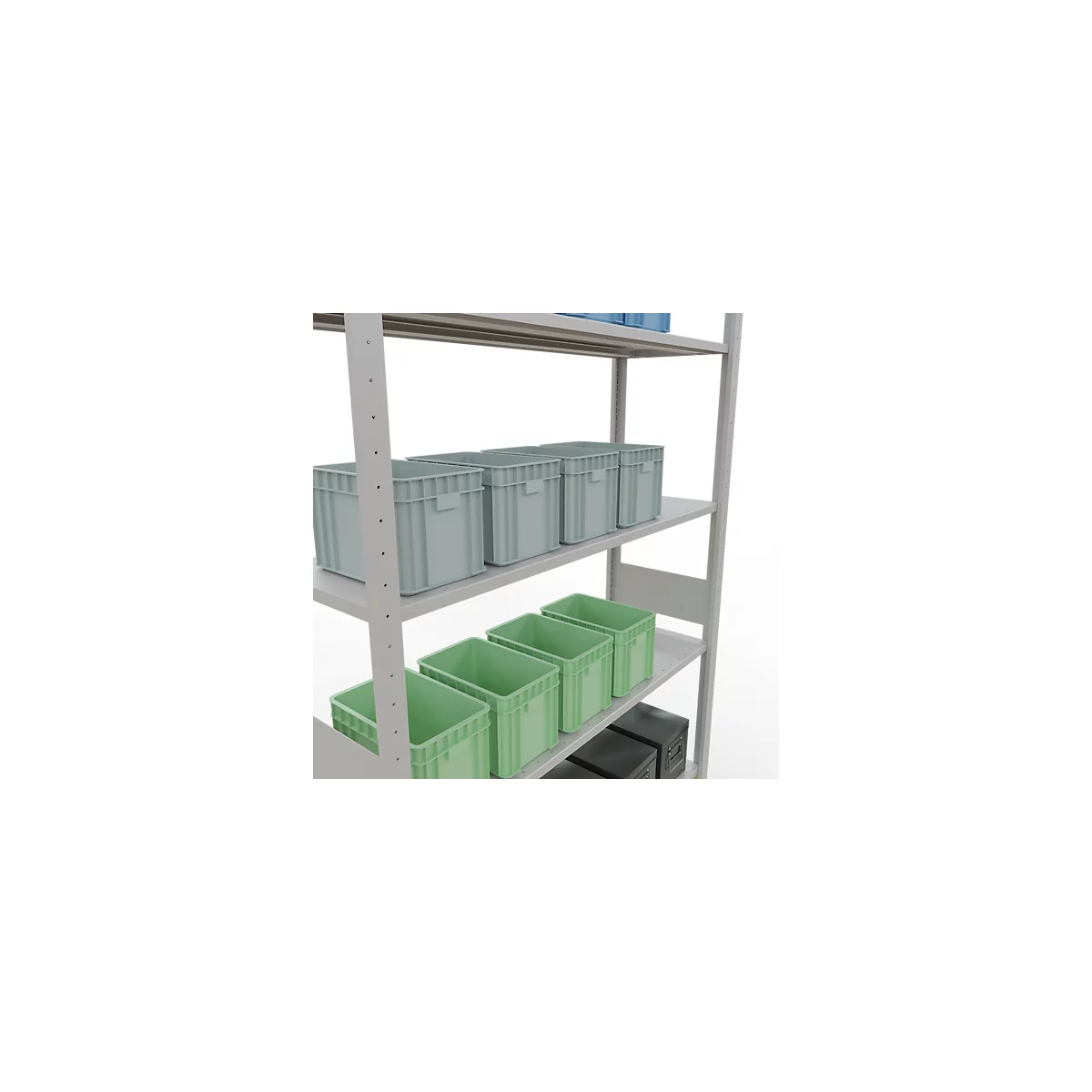 SCHULTE Lagertechnik - Stecks.Grundr. mit Längenriegel - 3000x1300x400 mm, Typ 150 kg