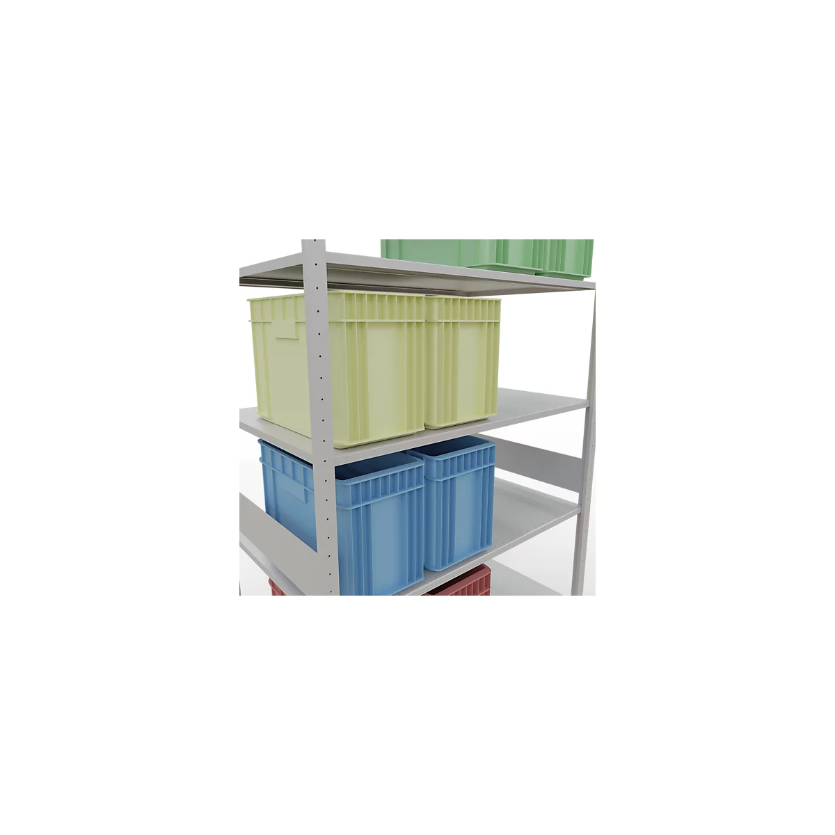 SCHULTE Lagertechnik - Stecks.Grundr. mit Längenriegel - 3000x1300x800 mm, Typ 150 kg
