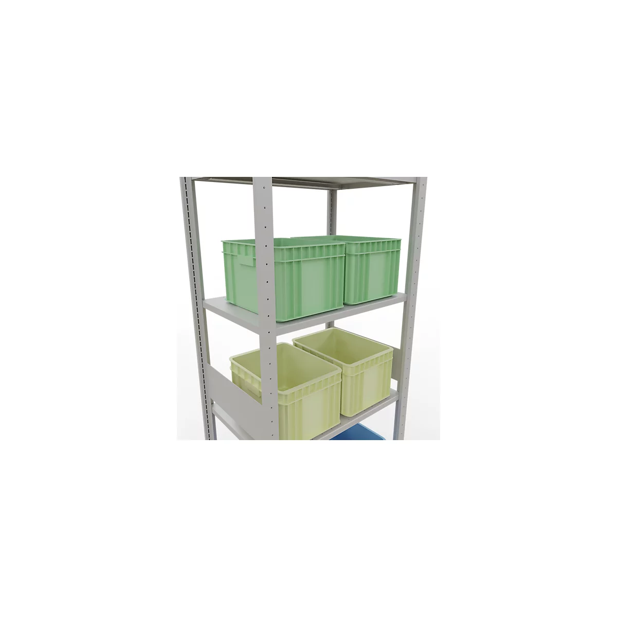 SCHULTE Lagertechnik - Stecks.Grundr. mit Längenriegel - 3000x750x500 mm, Typ 150 kg