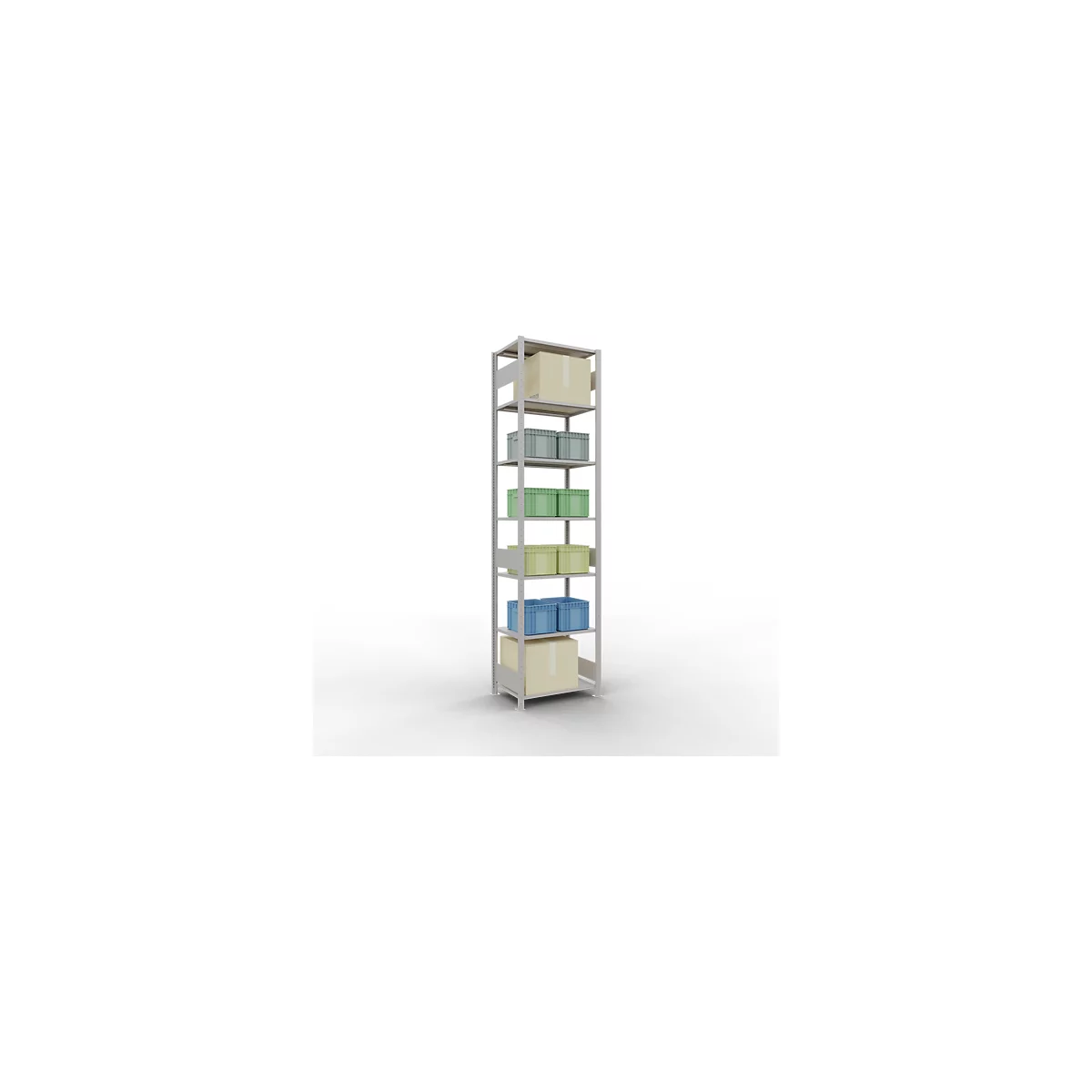 SCHULTE Lagertechnik - Stecks.Grundr. mit Längenriegel - 3000x750x500 mm, Typ 150 kg