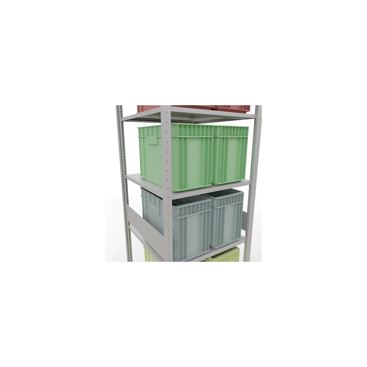 SCHULTE Lagertechnik - Stecks.Grundr. mit Längenriegel - 3000x750x800 mm, Typ 150 kg