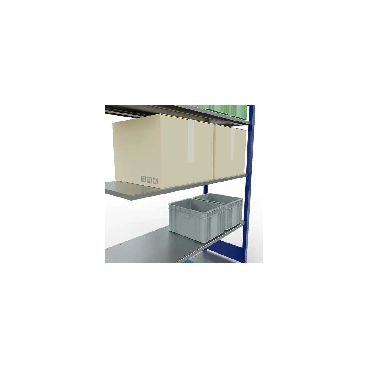 SCHULTE Lagertechnik - Stecksystem Anbauregal - 2000x1300x500 mm, Typ 150 kg