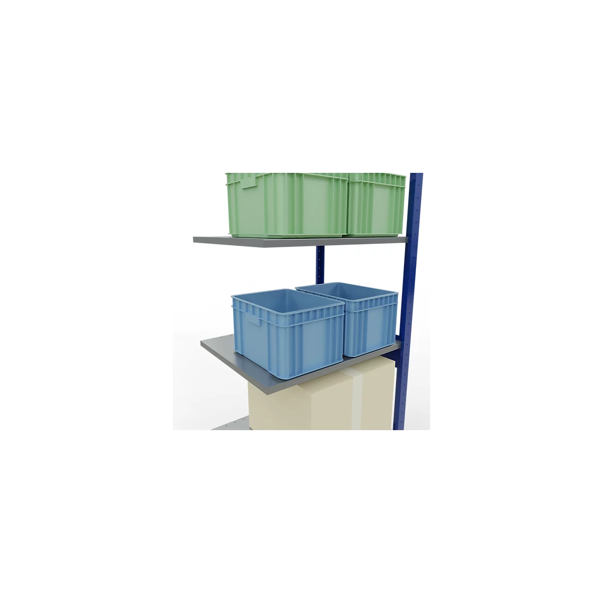 SCHULTE Lagertechnik - Stecksystem Anbauregal - 2500x 750x600 mm, Typ 150 kg