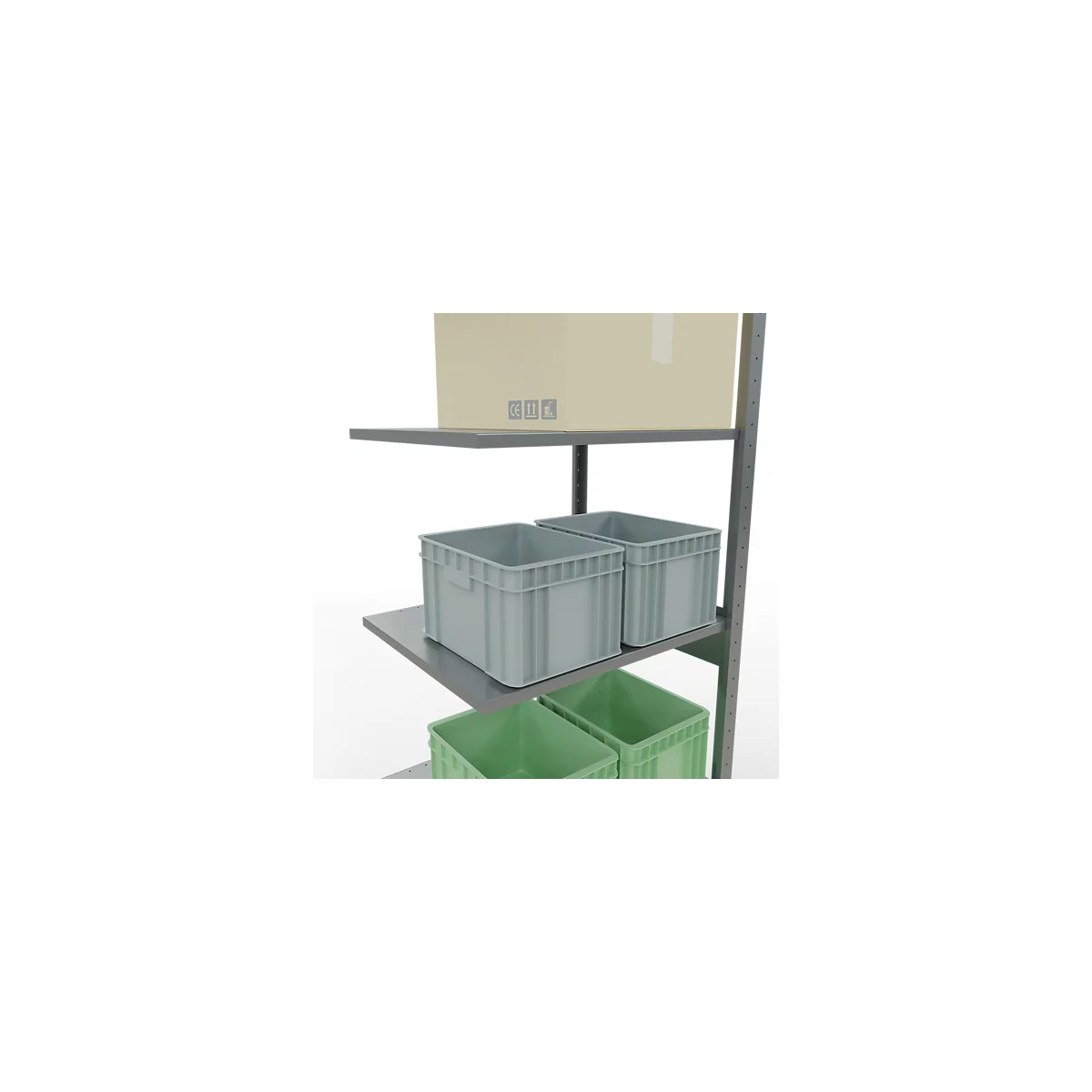 SCHULTE Lagertechnik - Stecksystem Anbauregal - 2500x 750x600 mm, Typ 150 kg